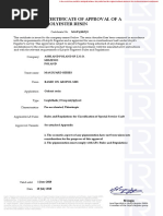 Certificate of Approval of A Polyester Resin: M Jogia