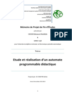 Etude Et Réalisation D'un Automate Programmable Didactique: Mémoire de Projet de Fin D'études