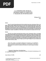 La Antropología Musical: Informe Sobre Sus Objetivos Y Trabajos de Investigación