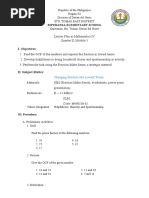 Lesson Plan in Mathematics Grade IV