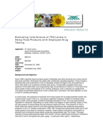 Evaluating Interference of THC Levels in Hemp Food Products With Employee Drug Testing