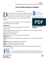 Como Organizar, Escribir y Citar El Contenido de Trabajos de Investigación Utilizando El Estilo APA