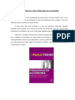 Relatório Do Livro Pedagogia Da Autonomia