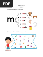 1° Lenguaje Letra M Guía