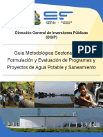 Guía Metodológica Sectorial para La Formulación y Evaluación de Programas y Proyectos de Agua Potable y Saneamiento