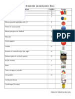 Lista de Material para Educación Física Ciclo Escolar 2017-2018