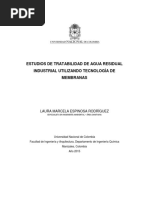 Estudios de Tratabilidad de Agua Residual Industrial Utilizando Tecnología de Membranas