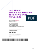 Olá, Eliete! Esta É A Sua Fatura de Abril, No Valor de R$ 1.248,39