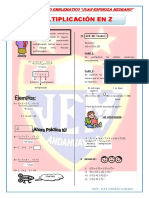 Multiplicación de Números Enteros