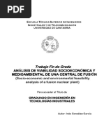 Trabajo Fin de Grado: Análisis de Viabilidad Socioeconómica Y Medioambiental de Una Central de Fusión