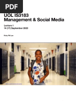 UOL IS3183 Management & Social Media: 14 (17) September 2023