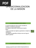 Operacionalizacion de La Mision y Creacion de Vision