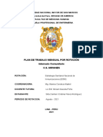 Plan de Trabajo Mensual Por Rotación Internado Comunitario C.S. Mirones