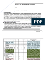 Programación Anual Del Área de Ciencia Y Tecnología
