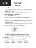 Sta. Lucia High School Grade 7-English First Quarter Written Test No. 2 Read The Following Items Carefully Then Choose The Letter of The Best Answer