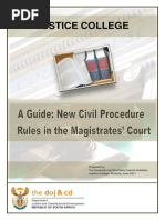 A Guide New Civil Procedure Rules in Magistrate Court