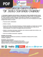 BASES CONCURSO DE CUENTO CORTO "DR Justo Sorondo Ovando