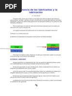 Importancia de Los Lubricantes y La Lubricación