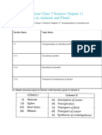 NCERT Solutions Chapter 11 Transportation in Animals and Plants