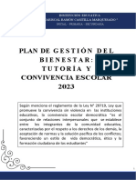 Plan de Gestión Del Bienestar: Tutoría Y Convivencia Escolar 2023