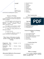 Lecture Test Construction and Evaluation