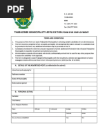 Thabazimbi Municipality Application: Form For Employment