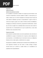 Fecha: Jueves 6 de Octubre Del 2022 Fase 1 Diagnósticos Análisis de Situación Definición Del Problema/ Necesidad