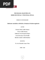 Informe Casuístico Referido A Técnicas de Interrogatorio: Programa Maestría En: Derecho Penal Y Procesal Penal