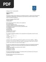 A) Cloruro de Magnesio (MG (OH) 2(s) ) ? B) Ácido Clorhídrico? C) Ácido Acético?