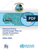 Liberia - National Policy and Strategic Plan On Health Promotion, 2016 - 2021