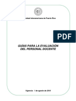 Guías para La Evaluación Del Personal Docente: Universidad Interamericana de Puerto Rico