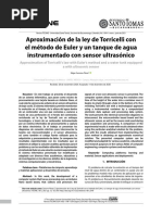 Aproximación de La Ley de Torricelli Con El Método de Euler y Un Tanque de Agua Instrumentado Con Sensor Ultrasónico