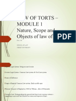 Law of Torts - Nature, Scope and Objects of Law of Torts