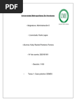 Universidad Metropolitana de Honduras: - Asignatura: Administración II