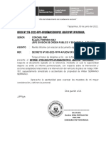 Informe Solicitado Por El Frente Policial Sobre Incidente de Fuego en Camioneta