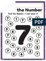 Number 7 Kindergarten Worksheet