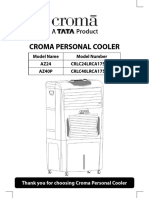 Croma Personal Cooler: Model Name Model Number AZ24 CRLC24LRCA175001 AZ40P CRLC40LRCA175001