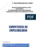 Determinacion de Indicadores de Logro de Competencias de Empleabilidad Institucional