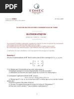 Corrigé Examen EDHEC 2008 Maths