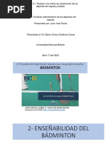 Actividad Realizar Una Matriz de Clasificación de Los Deportes de Raqueta y Bastón