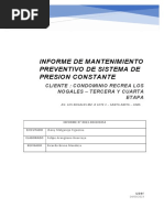 Informe de Mantenimiento Preventivo de Sistema de Presion Constante