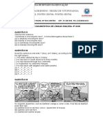 Avaliação Diagnóstica de Língua Inglesa 9