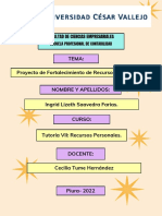 Tema: Proyecto de Fortalecimiento de Recursos Personales. Nombre Y Apellidos: Ingrid Lizeth Saavedra Farias. Curso: Tutoría VII: Recursos Personales