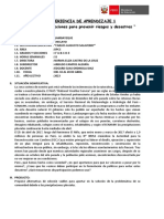 Experiencia de Aprendizaje 1 "Proponemos Acciones para Prevenir Riesgos y Desastres "