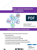 Nano Material Characterisation Techniques: Mathews K. Manayani Assistant Professor Nirmala College, Muvattupuzha