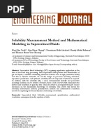 Solubility Measurement Method and Mathematical Modeling in Supercritical Fluids