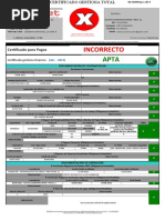 Incorrecto: Certificado para Pagos