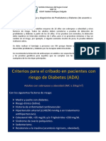 Criterios para El Tamizaje y Diagnóstico de Prediabetes y Diabetes