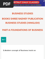 Business Studies Books Shree Radhey Publication Business Studies (Hinglish) Part-A Foundations of Business