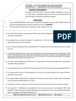 Lista 01 - Matemática Ii - Regra de Três Simples e Composta